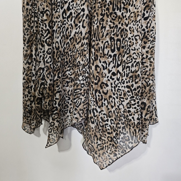 Vintage Hankerchief Leopard Cheetah Print Women's Maxi Skirt - Picture 4 of 6